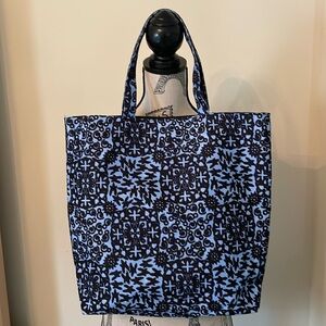 Estee Lauder Black and Blue Patterned Tote